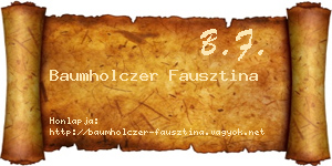 Baumholczer Fausztina névjegykártya